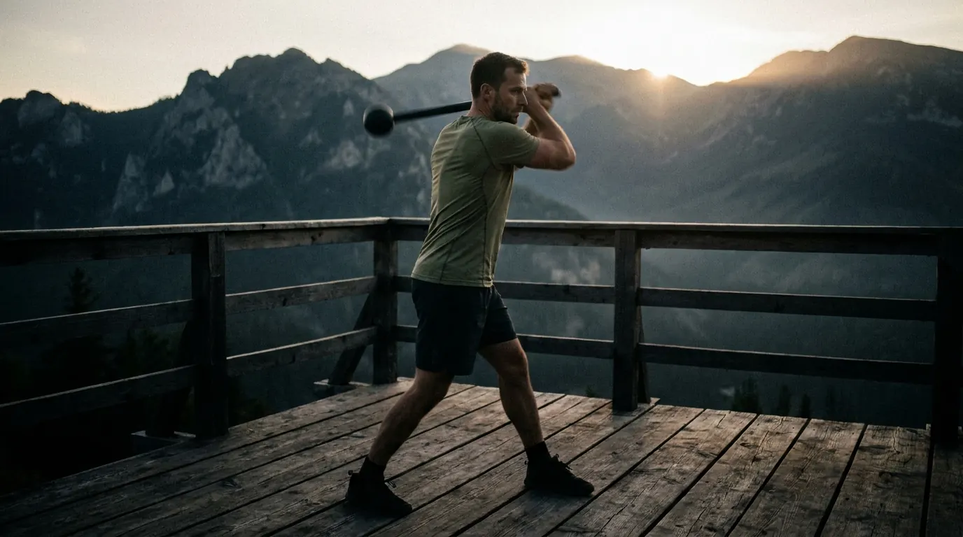 Macebell tréning vonku
